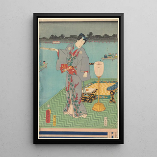 Toyokuni Utagawa - Actor in grey costume with red trim.webp