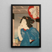 Una geisha degli anni 1870 seduta in una barca - Tsukioka Yoshitoshi — quadro incorniciato alla parete