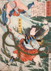 Aoyanagi Harunosuke jetant un assaillant sous l'eau - Tsukioka Yoshitoshi — vista dell’opera