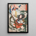 Aoyanagi Harunosuke jetant un assaillant sous l'eau - Tsukioka Yoshitoshi — quadro incorniciato alla parete