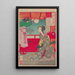 Beauté cinese che tiene uno strumento a corda - Tsukioka Yoshitoshi — quadro incorniciato alla parete