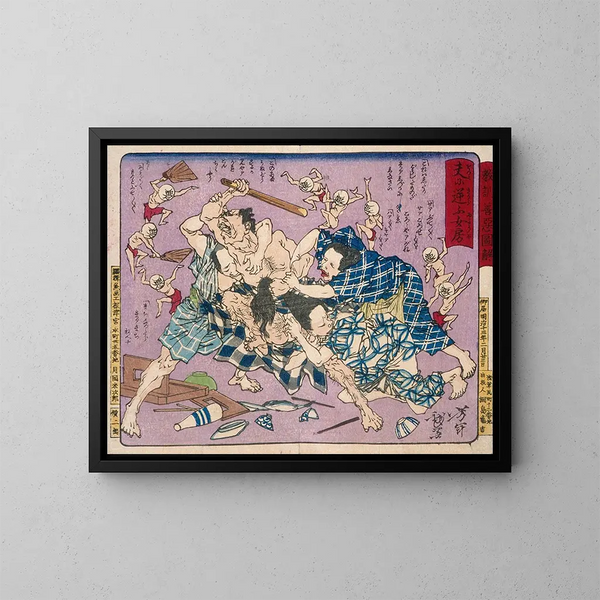 Donna disobbediente e altre lezioni morali del bene e del male - Tsukioka Yoshitoshi — quadro incorniciato alla parete