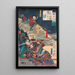 Terre Akashi Giday si precipita verso Kyoto durante la battaglia di Amagasaki - Tsukioka Yoshitoshi — quadro incorniciato alla parete