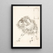 Disegno completato di un guerriero - Tsukioka Yoshitoshi — quadro incorniciato alla parete