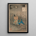 Fujiwara no Yasumasa jouant de la flûte au clair de lune sur une lande - Tsukioka Yoshitoshi — quadro incorniciato alla parete