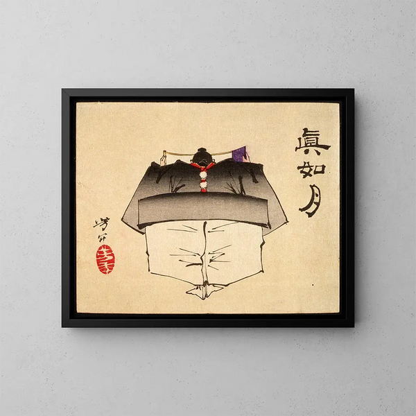 Fuwa Banzaemon in costume di Tanzen - Tsukioka Yoshitoshi — quadro incorniciato alla parete