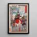 Hachimantar Yoshiie à la barrière de Nakoso - Tsukioka Yoshitoshi — quadro incorniciato alla parete