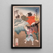 Hino Kumawakamaru et le prêtre rappelant le bateau - Tsukioka Yoshitoshi — quadro incorniciato alla parete