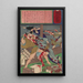 Kanjir repousse ses assassins potentiels - Tsukioka Yoshitoshi — quadro incorniciato alla parete