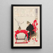 Kibi Daijin assis à une table cinese - Tsukioka Yoshitoshi — quadro incorniciato alla parete