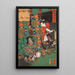 Kusunoki Tamonmaru Masayuki surprendente un renard fantasma - Tsukioka Yoshitoshi — quadro incorniciato alla parete