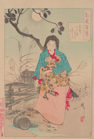 Tsukioka Yoshitoshi - Lady Chiyo and the broken water bucket.webp
