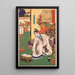 Minamoto Yorimitsu Ason osserva un ragno - Tsukioka Yoshitoshi — quadro incorniciato alla parete