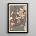Minamoto no Ushiwakamaru combattente il brigante Kumasaka Chōhan - Tsukioka Yoshitoshi — quadro incorniciato alla parete