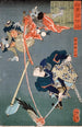 Miyamoto Musashi tranchant un tengu - Tsukioka Yoshitoshi — vista dell’opera