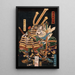 Musashib Benkei combattant Nenoi yata - Tsukioka Yoshitoshi — quadro incorniciato alla parete