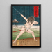 Nagayama Yaichi esquivando le pallottole - Tsukioka Yoshitoshi — quadro incorniciato alla parete