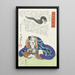 Namakubi Rokuz regardant une tête voler dans les airs - Tsukioka Yoshitoshi — quadro incorniciato alla parete