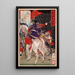 Sakanoue Tamuramaro sous une pluie de flèches - Tsukioka Yoshitoshi — quadro incorniciato alla parete