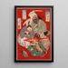 Tbsaku Miura Yoshiaki il riscossore delle tasse e Urashima Tar che beve vino - Tsukioka Yoshitoshi — quadro incorniciato alla parete