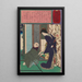 La geisha Oiro refusant poliment la proposition d'un vieil homme - Tsukioka Yoshitoshi — quadro incorniciato alla parete