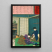 La geisha Umekichi implorant Nakajima Seibi de la quitter et de retourner à ses études - Tsukioka Yoshitoshi — quadro incorniciato alla parete