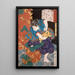Le page du temple Shiragikumaru luttant contre un démon vert - Tsukioka Yoshitoshi — quadro incorniciato alla parete