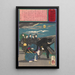 La vedova Fuku che dà alla luce in viaggio verso il tribunale per furto - Tsukioka Yoshitoshi — quadro incorniciato alla parete