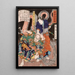 Wadatsu Ry Tar Masatatsu con drago e assalitore - Tsukioka Yoshitoshi — quadro incorniciato alla parete