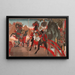 Zhang Fei sul ponte in pendenza che respinge un milione di truppe Wei con uno sguardo potente - Tsukioka Yoshitoshi — quadro incorniciato alla parete
