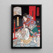 hara Takejir Takematsu maîtrisant un démon chauve - Tsukioka Yoshitoshi — quadro incorniciato alla parete