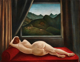Nu couché avec fenêtre - Ubaldo Oppi — vista dell’opera