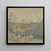 Un cervo ferito cerca conforto al bordo di un lago di montagna - Johann Erdmann Gottlieb Prestel — quadro incorniciato alla parete