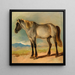 Un cavallo bianco con una testa nera - Friedrich Gauermann — quadro incorniciato alla parete