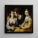 Un coppia in corte e una donna con un libro di canzoni - Cornelis Cornelisz Van Haarlem — quadro incorniciato alla parete