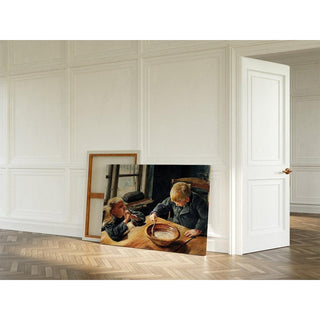 Un garçon et une fille à l'heure du déjeuner - Laurits Andersen Ring | Reproduction Tableau Décoration murale affiche copie