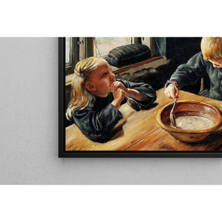 Un garçon et une fille à l'heure du déjeuner - Laurits Andersen Ring | Reproduction Tableau Décoration murale affiche copie