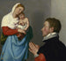 Un gentiluomo in adorazione davanti alla Madonna - Giovanni Battista Moroni — vista dell’opera