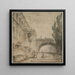 Un palais avec un pont en arc, une villa romaine - Hubert Robert — quadro incorniciato alla parete