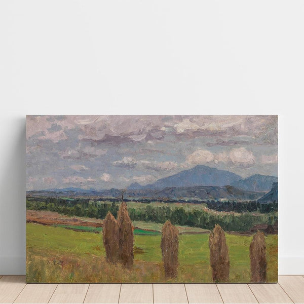 Un paysage avec gerbes de maïs - Alfred Zoff | Reproduction Tableau Décoration murale affiche copie