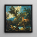Un paesaggio fluviale boscoso con figure - Antonio Francesco Peruzzini — quadro incorniciato alla parete