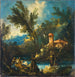 Un paesaggio fluviale boscoso con figure - Antonio Francesco Peruzzini — vista dell’opera