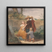 Un père con due figli al sepolcro della madre - Willem Hendrik Schmidt — quadro incorniciato alla parete