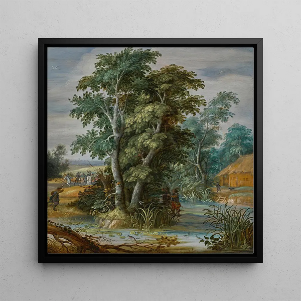 Une embuscade dans un paysage boisé - Alexander Keirincx