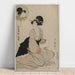 Riproduzione del dipinto Una donna attraente somigliante all'attore Iwai Hanshiro - Kitagawa Utamaro
