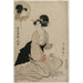 Riproduzione del dipinto Una donna attraente somigliante all'attore Iwai Hanshiro - Kitagawa Utamaro