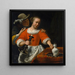 Una giovane donna e un cavaliere - Cornelis Bisschop — quadro incorniciato alla parete