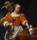 Una giovane donna e un cavaliere - Cornelis Bisschop — vista dell’opera
