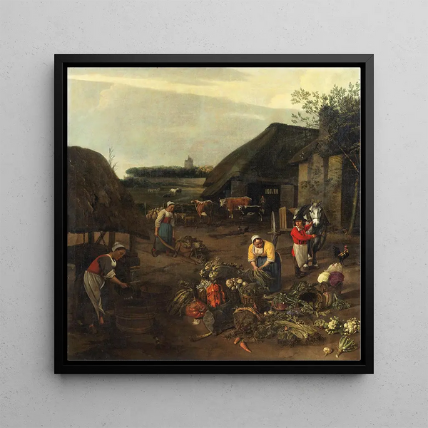 Une scène de village avec des paysans au travail - Jan Siberechts