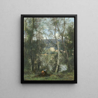 Una donna che raccoglie legna a Ville-d'Avray - Jean-Baptiste Camille Corot